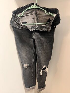 Levi's Black Washed Distressed Boyfriend Jeans